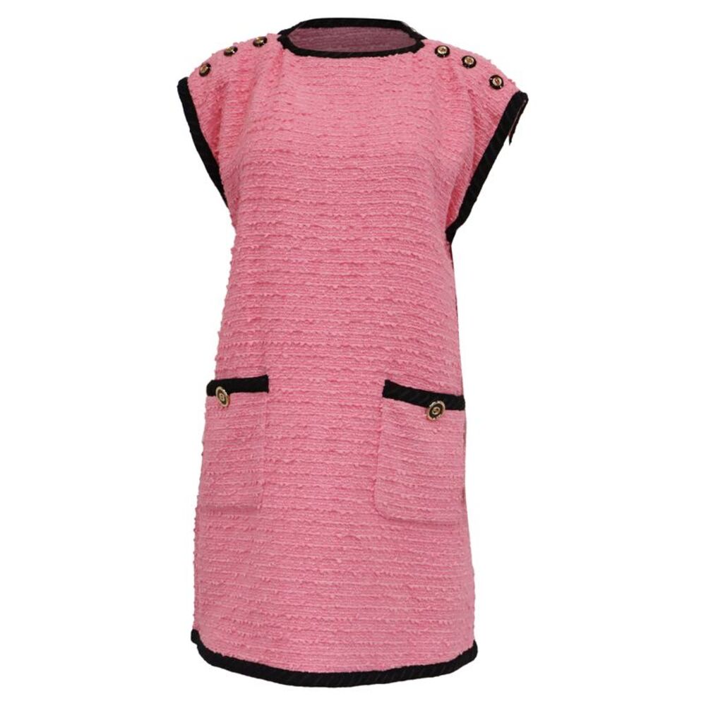 Gucci Embroidered Mini Dress in Pink Tweed